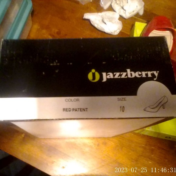 Jazzberry size 10 open toe heels - Picture 4 of 6